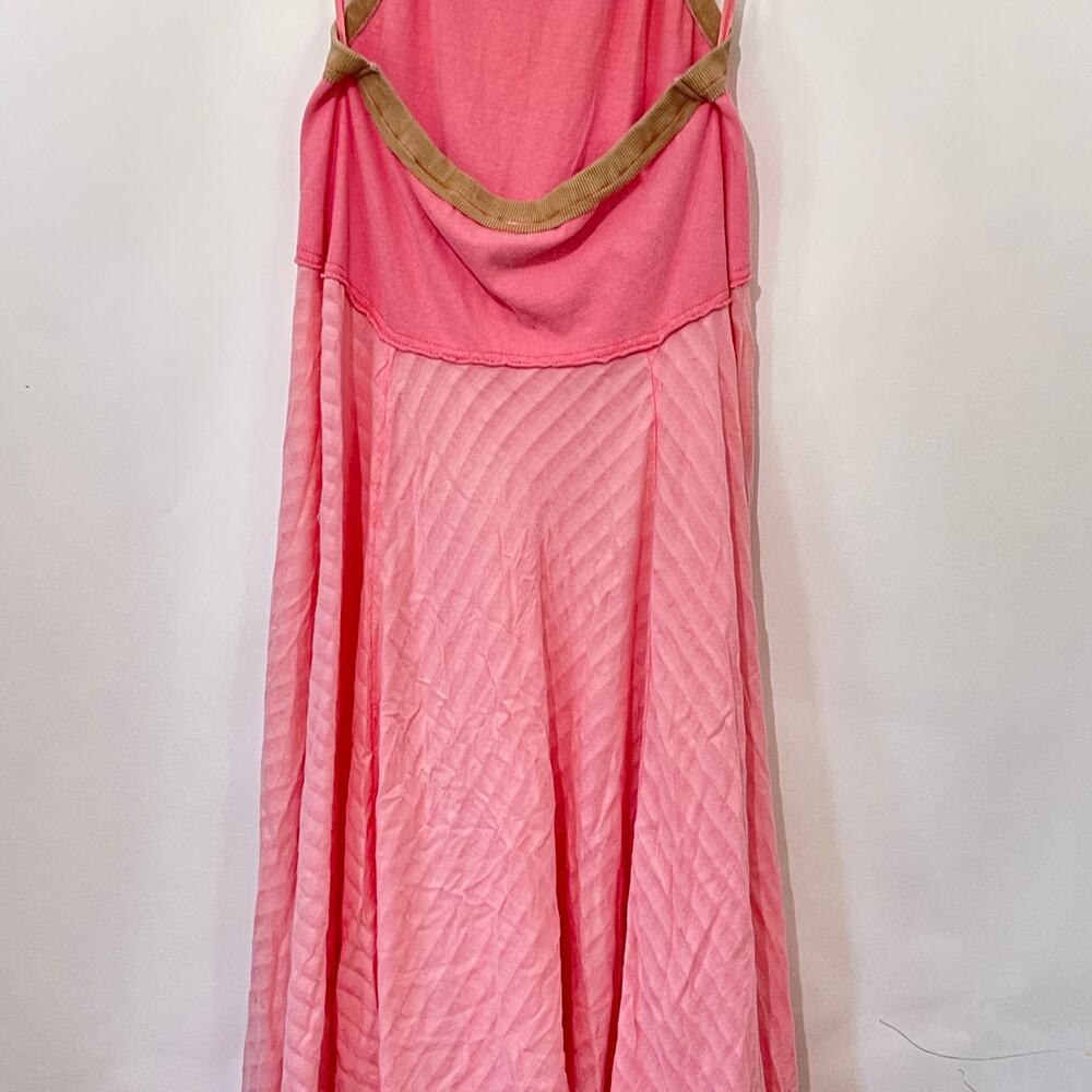 Free People Surfs Up Maxi Dress Womens Large Flamingo Pink Halter Open Back NWT - Picture 8 of 16